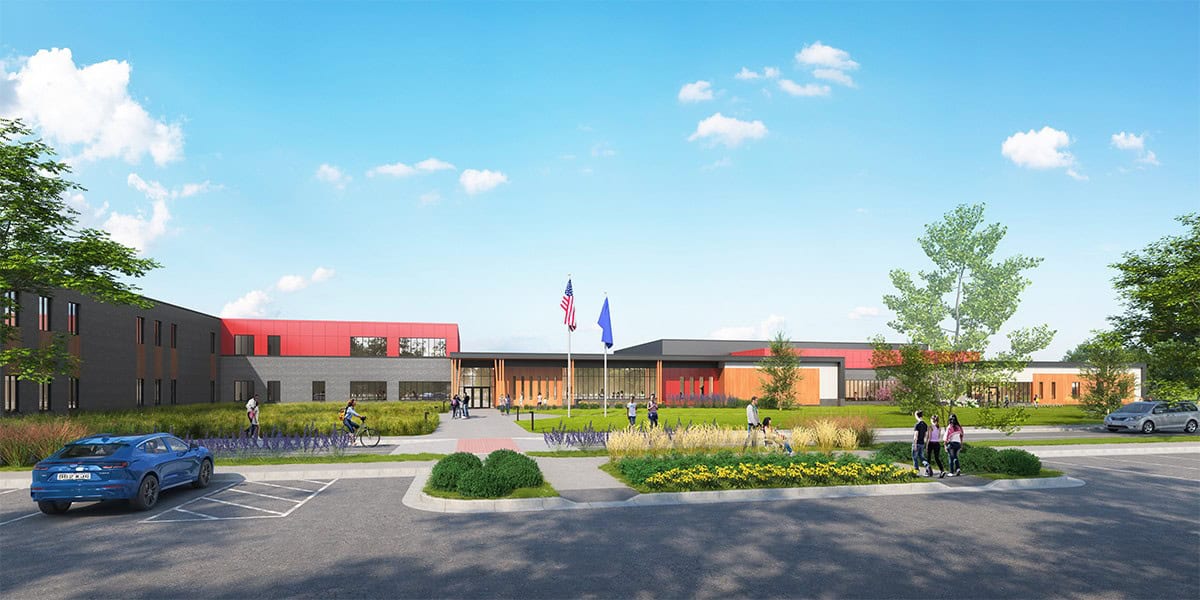 Rendering of Fox Point-Bayside School District's new Bayside Middle School (5-8)