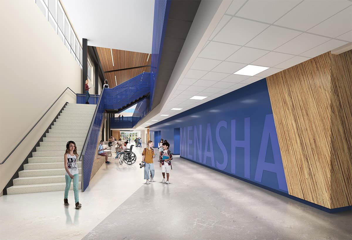Rendering of Maplewood Intermediate and Middle School, Menasha, WI
